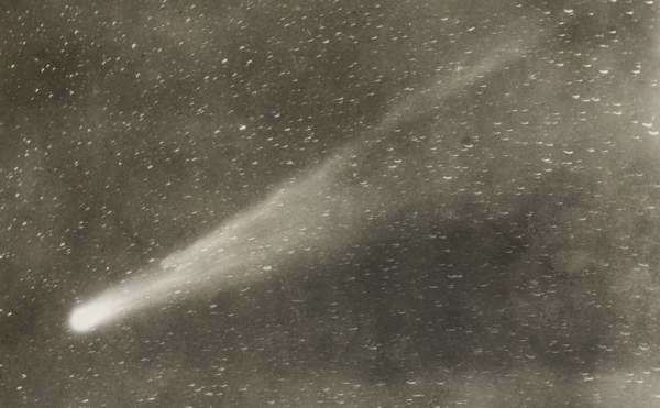 Black and white photo of Halley's Comet